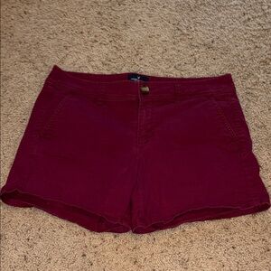 American Eagle Outfitters Midi Stretch Burgundy Shorts Size 10